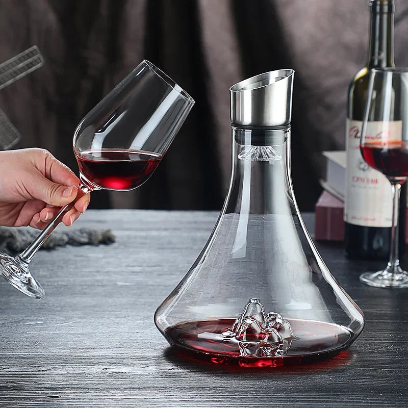 Mountains in Your Glass: Elevate Your Wine Experience with Our High Grade Guanshan Style Decanter'