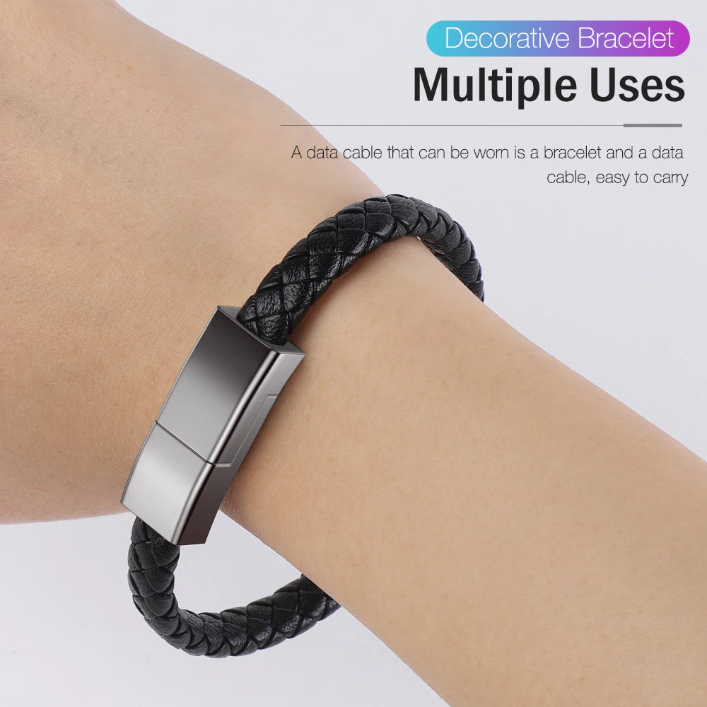 ZenCharge: Tranquil Bracelet USB Cable for Swift Charging - Compatible with iPhone, Samsung, & More