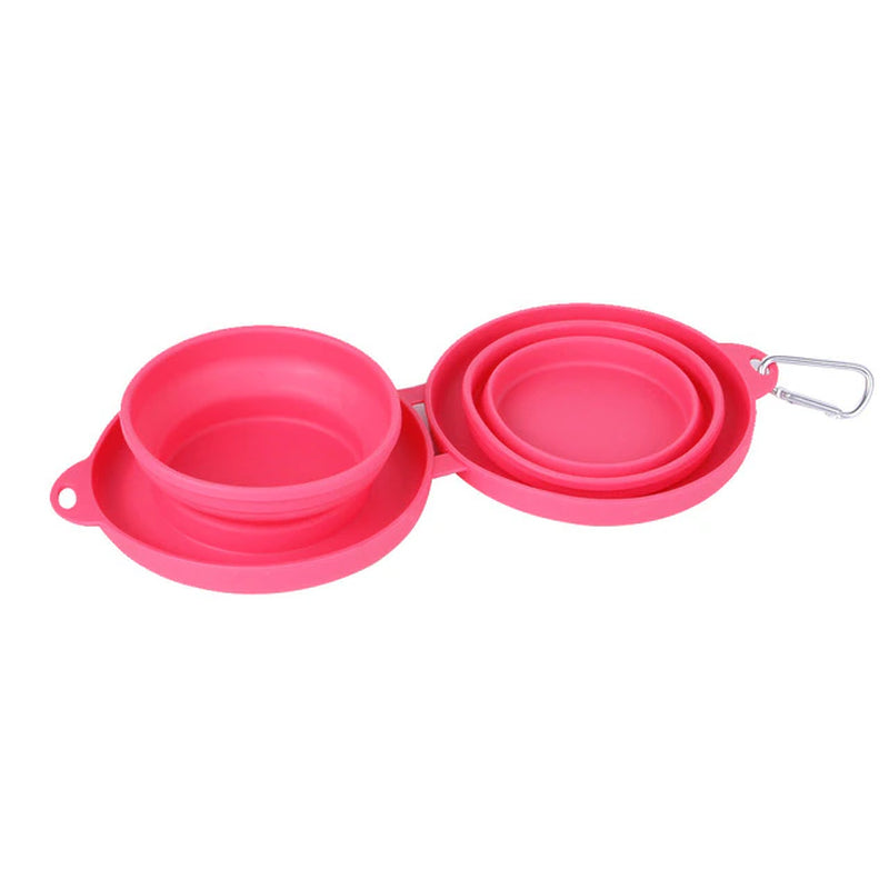 Folding Silicone Pet Bowls Outdoor Pet Double Bowls Tableware Wholesale Pet Supplies Portable Dog Bowls