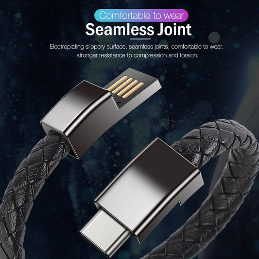 ZenCharge: Tranquil Bracelet USB Cable for Swift Charging - Compatible with iPhone, Samsung, & More