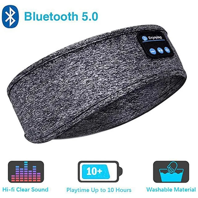 SereneSound: Wireless Bluetooth Headset Sports Headband with Earbuds & Eye Mask