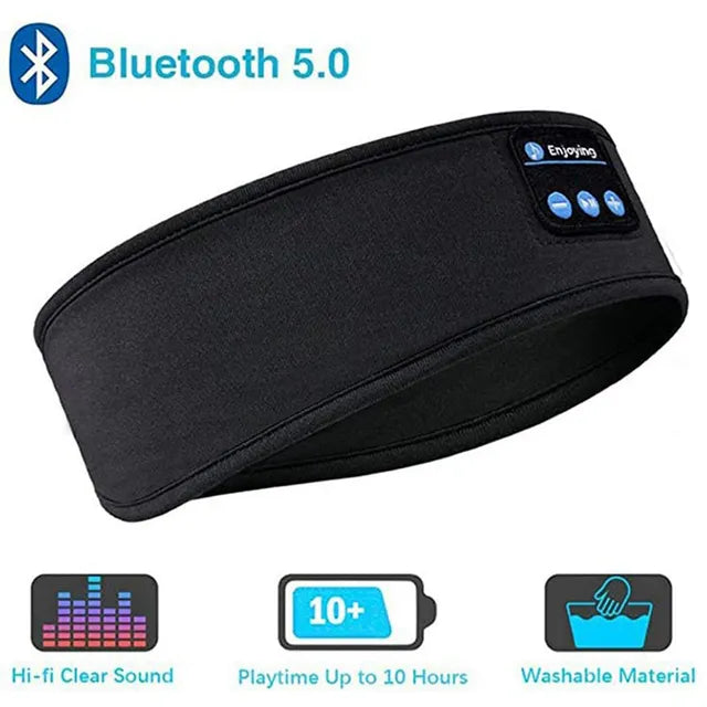 SereneSound: Wireless Bluetooth Headset Sports Headband with Earbuds & Eye Mask