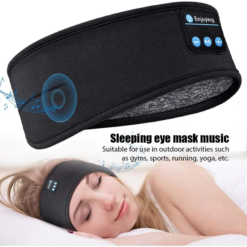 SereneSound: Wireless Bluetooth Headset Sports Headband with Earbuds & Eye Mask