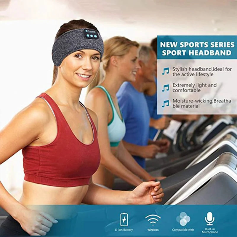 SereneSound: Wireless Bluetooth Headset Sports Headband with Earbuds & Eye Mask