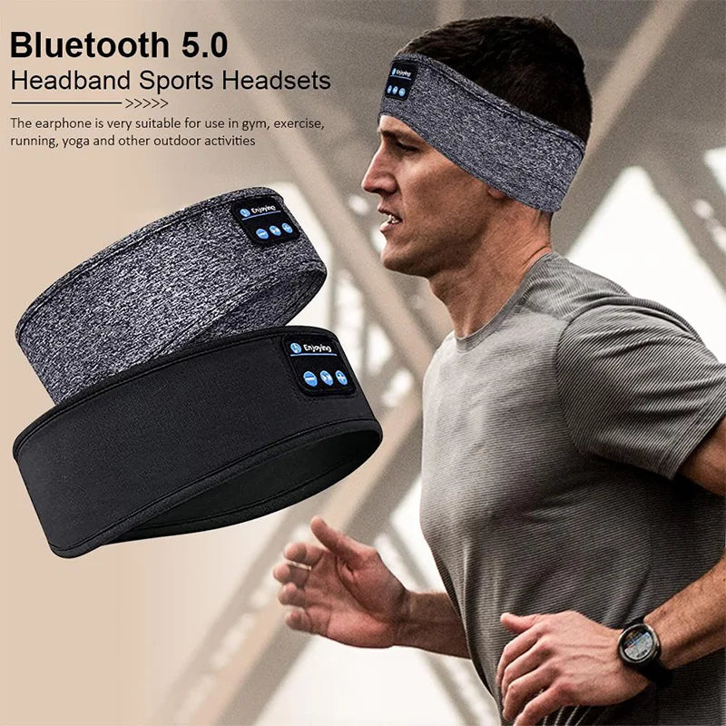 SereneSound: Wireless Bluetooth Headset Sports Headband with Earbuds & Eye Mask