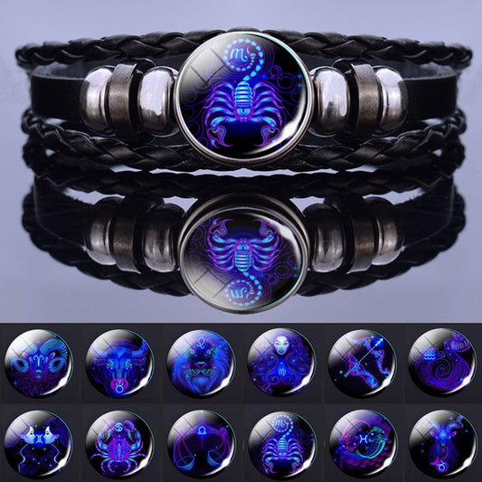 Unlock Your Cosmic Style: 12 Zodiac Constellation Charm Bracelet - Perfect Gifts for Every Sign!