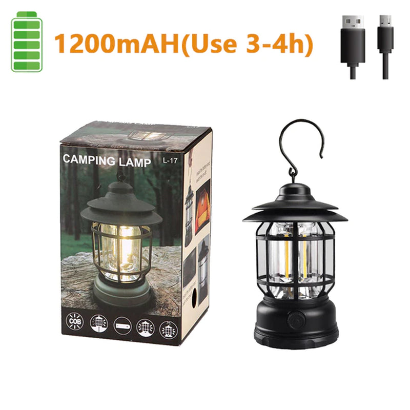 Retro Portable USB Rechargeable Light: Your Multi-Functional Lighting Companion for Camping, Tent Travel, and Outdoor Adventures