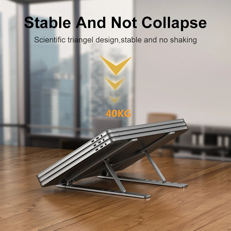 EliteTech: Elevate Your Workspace with the Aluminum Alloy Laptop Stand - Your Portable Solution for Comfort and Efficiency!