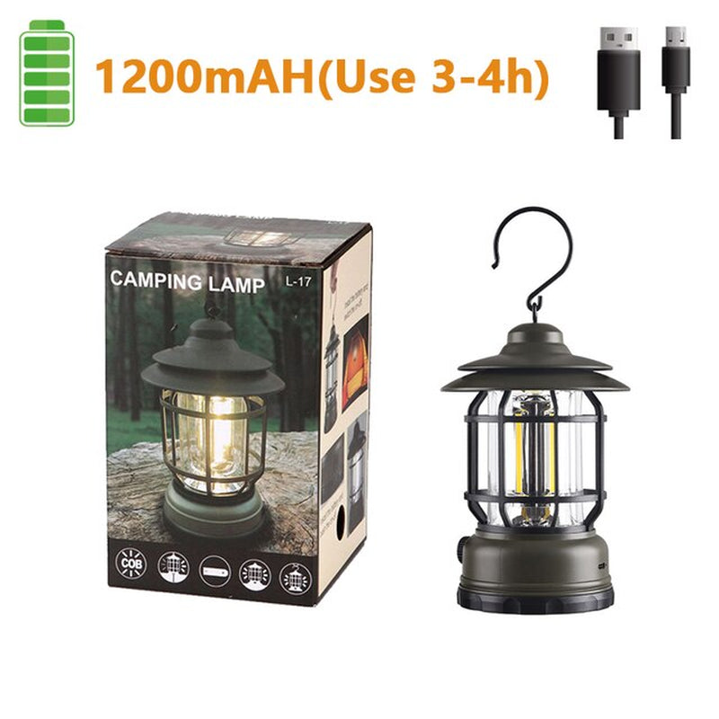 Retro Portable USB Rechargeable Light: Your Multi-Functional Lighting Companion for Camping, Tent Travel, and Outdoor Adventures