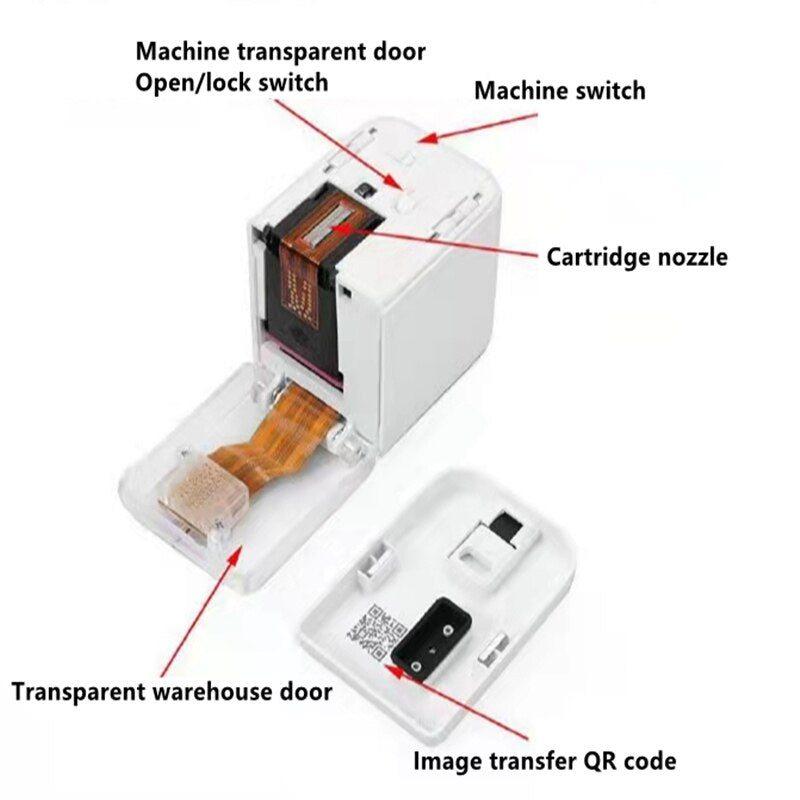 Mini Handheld Bluetooth Mobile Color Printer: Portable and Wireless Inkjet Printer for Tattoos, Logos, and More