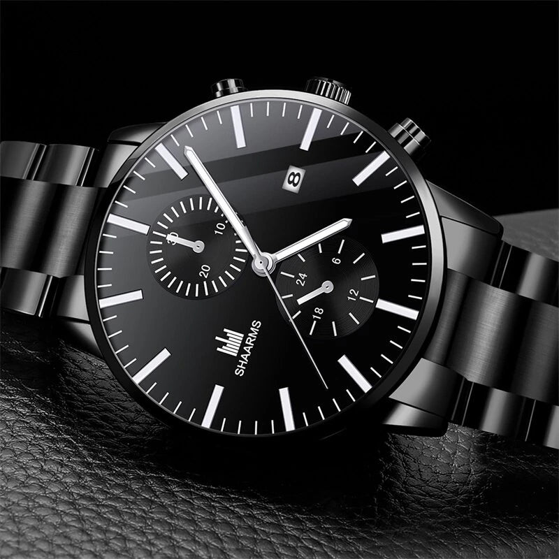 Mens Fashion Business Quartz Watch Stainless Steel including bracelet 