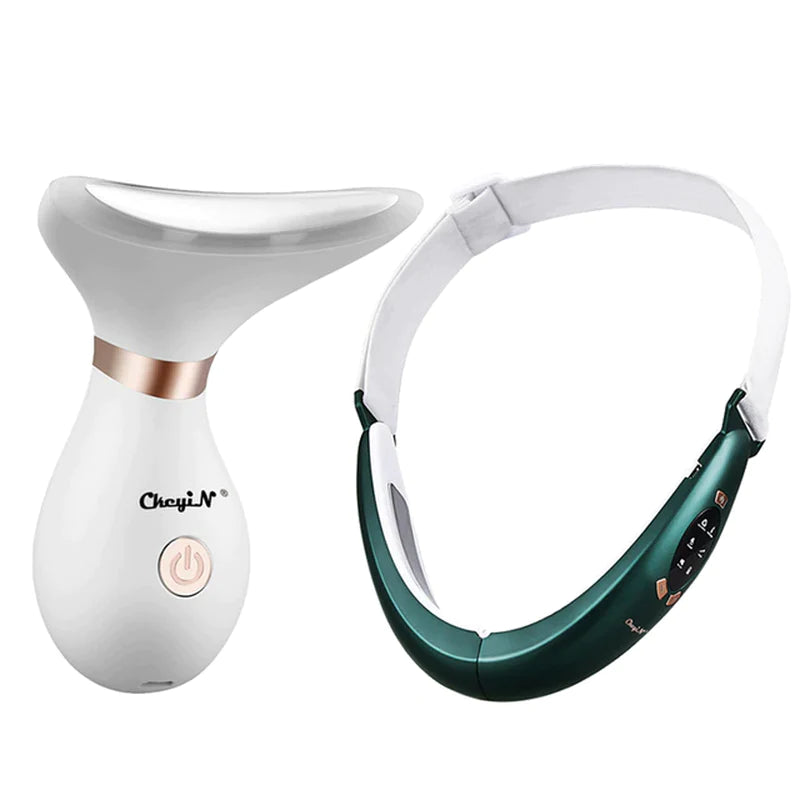 V Shaped Facial Lifting Device Red Light Therapy Face Slimming Tightening Machine EMS Neck Massager Remove Double Chin