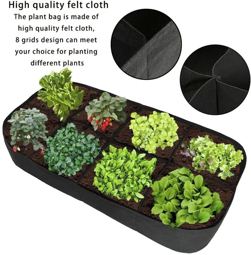 Felt Multi-Grid Rectangular Planting Bag Vegetable Split Planting Bag Green Growing Garden Flowerpot Beautiful Planting Bag for urban areasand nomads 