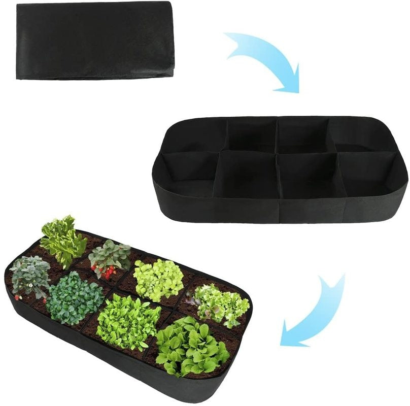 Felt Multi-Grid Rectangular Planting Bag Vegetable Split Planting Bag Green Growing Garden Flowerpot Beautiful Planting Bag for urban areasand nomads 