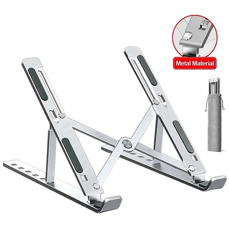 EliteTech: Elevate Your Workspace with the Aluminum Alloy Laptop Stand - Your Portable Solution for Comfort and Efficiency!