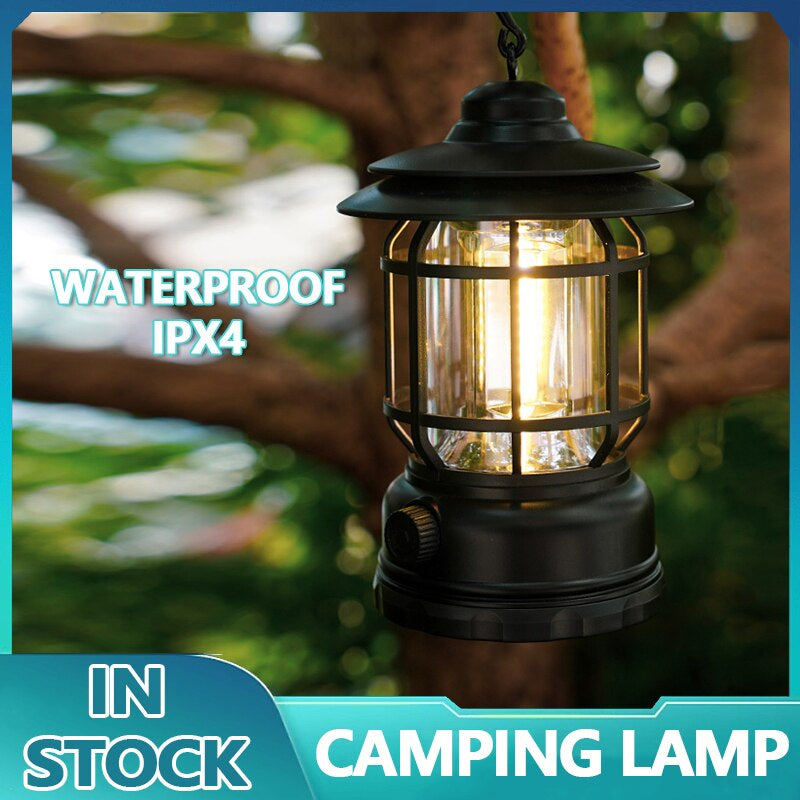 Retro Portable USB Rechargeable Light: Your Multi-Functional Lighting Companion for Camping, Tent Travel, and Outdoor Adventures