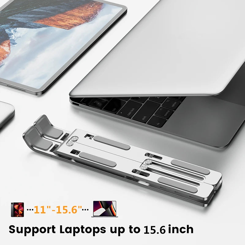 EliteTech: Elevate Your Workspace with the Aluminum Alloy Laptop Stand - Your Portable Solution for Comfort and Efficiency!